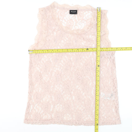 Vila Women’s Beige Lace Sleeveless Camisole Top XL
