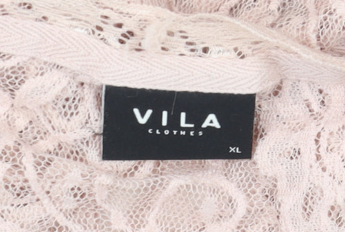Vila Women’s Beige Lace Sleeveless Camisole Top XL