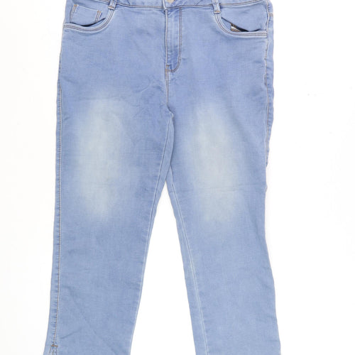 Dunnes Women Blue Size 12 Straight Leg Stretch Denim Jeans