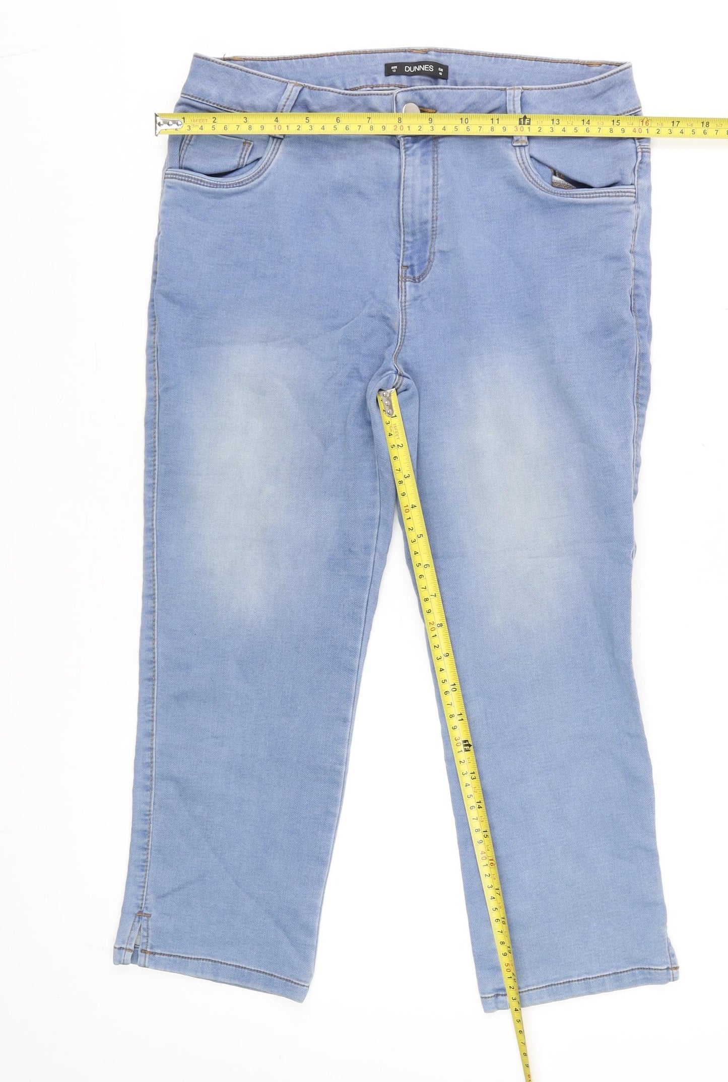 Dunnes Women Blue Size 12 Straight Leg Stretch Denim Jeans
