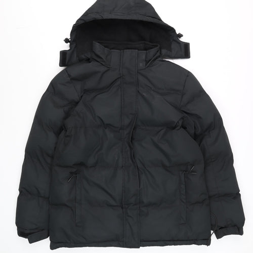 Mountain Warehouse Womens Black Puffer Jacket UK14 Hooded Water Resistant Winter Coat