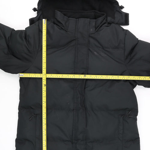 Mountain Warehouse Womens Black Puffer Jacket UK14 Hooded Water Resistant Winter Coat