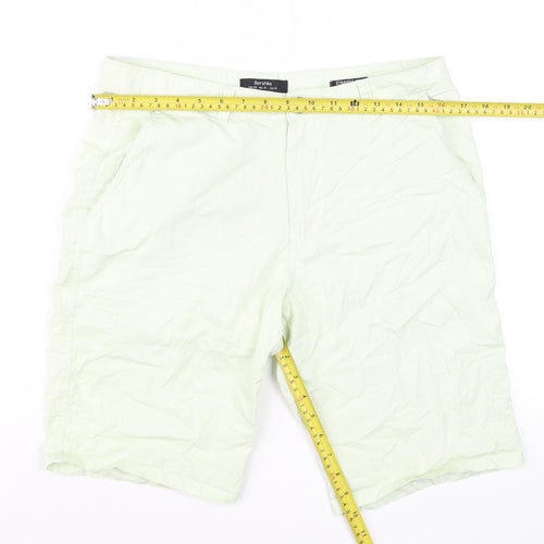 Bershka Men's Light Green Chino Shorts Size 31 Straight Fit