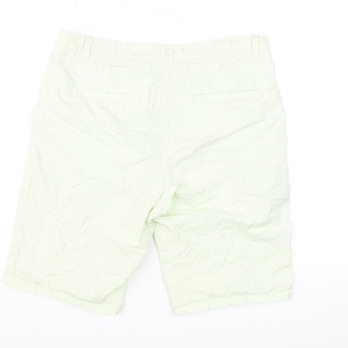 Bershka Men's Light Green Chino Shorts Size 31 Straight Fit