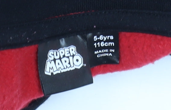 Super Mario Boys Red 5-6 Years 1/4 Zip Fleece Sweatshirt
