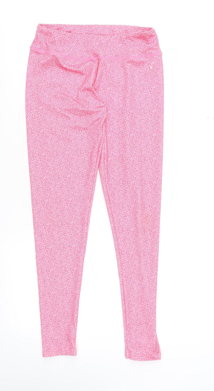 Leigh Tucker Willow Pink Spotted Women's Leggings Size M 25in Waist