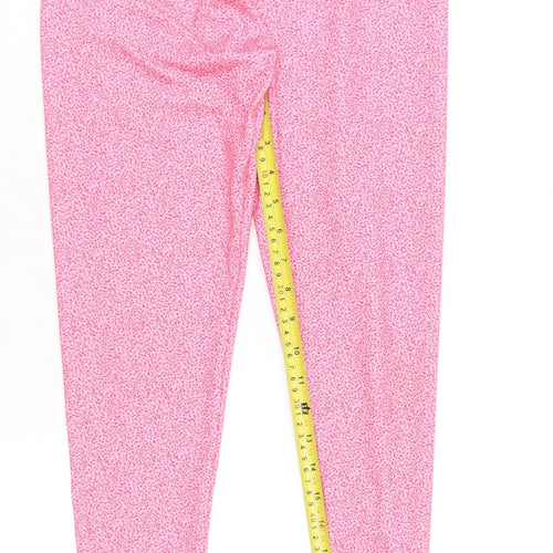 Leigh Tucker Willow Pink Spotted Women's Leggings Size M 25in Waist