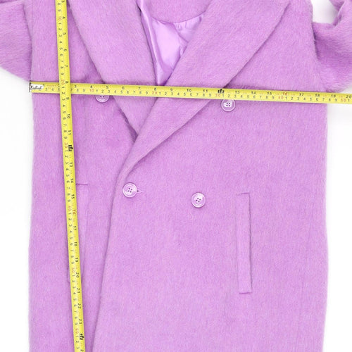 Gallery Women’s Lilac Double-Breasted Wool Blend Coat UK 10
