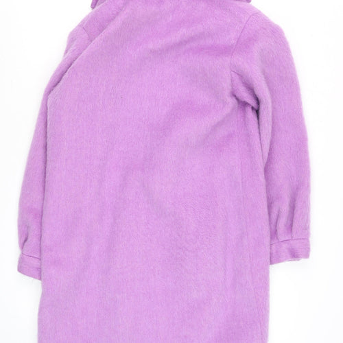 Gallery Women’s Lilac Double-Breasted Wool Blend Coat UK 10