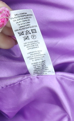 Gallery Women’s Lilac Double-Breasted Wool Blend Coat UK 10