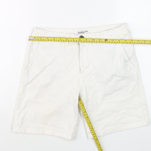 Cedar Wood State Men’s White Chino Shorts W30 Regular Fit Cotton