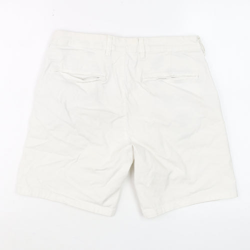 Cedar Wood State Men’s White Chino Shorts W30 Regular Fit Cotton