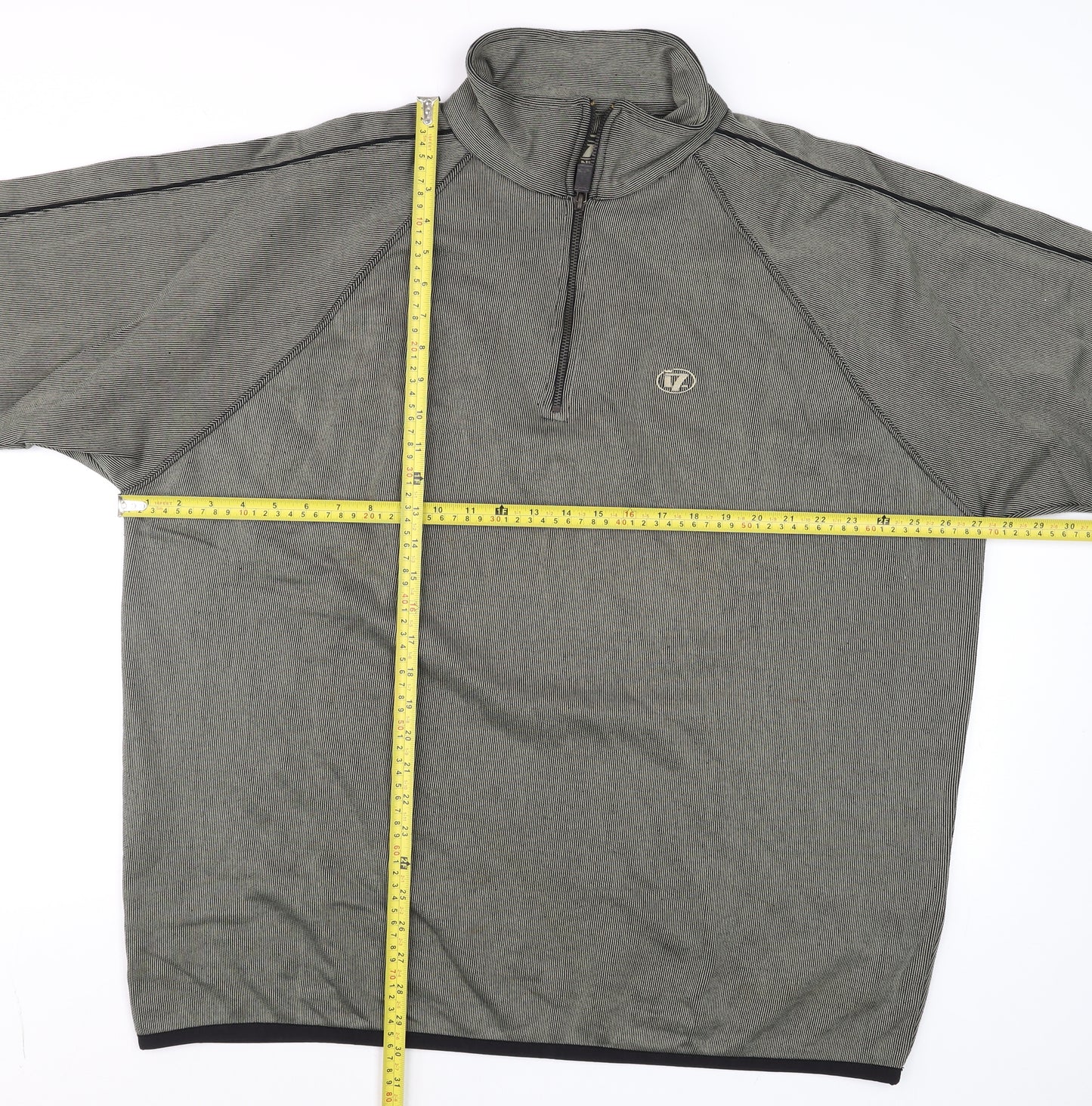 Line 7 Men's Grey 1/2 Zip Long Sleeve Cotton Blend T-Shirt XXL