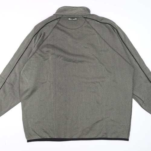Line 7 Men's Grey 1/2 Zip Long Sleeve Cotton Blend T-Shirt XXL
