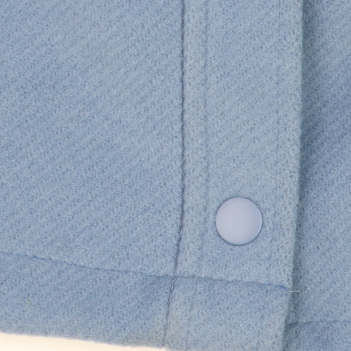 Marks and Spencer Women’s Blue Long Overcoat XS Fleece Button Detail