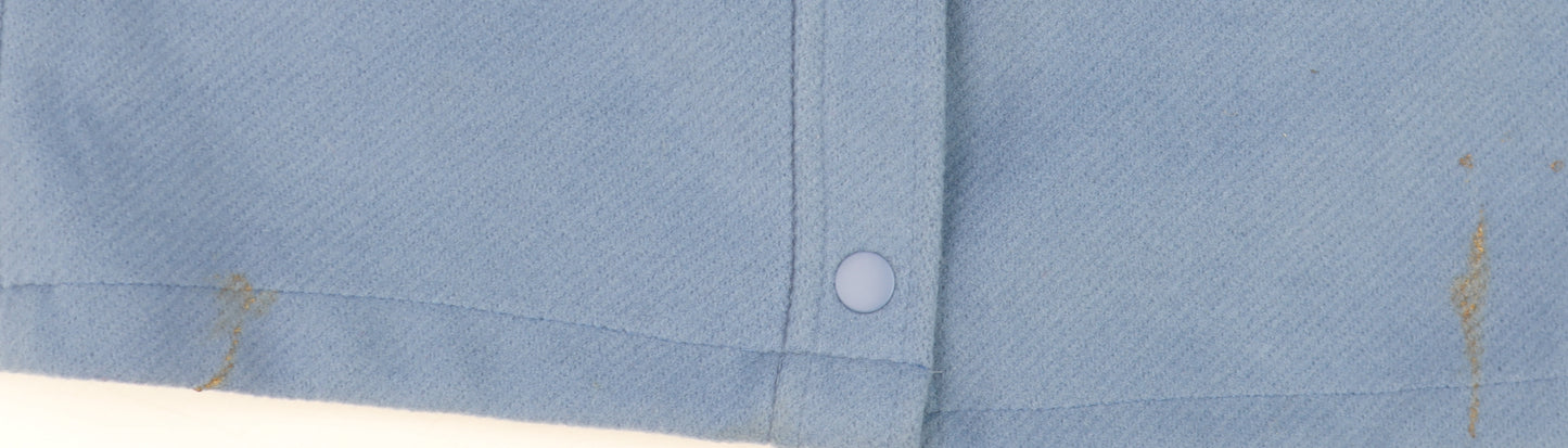 Marks and Spencer Women’s Blue Long Overcoat XS Fleece Button Detail