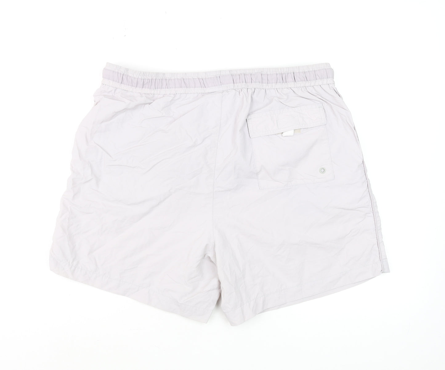 River Island Men’s Beige Swim Shorts L Elastic Waist Quick Dry