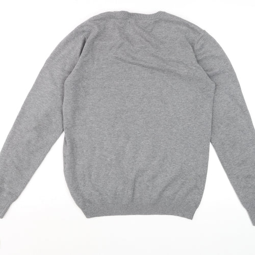 Levi's Men's Grey Slim Fit V-Neck Cotton Jumper Size S