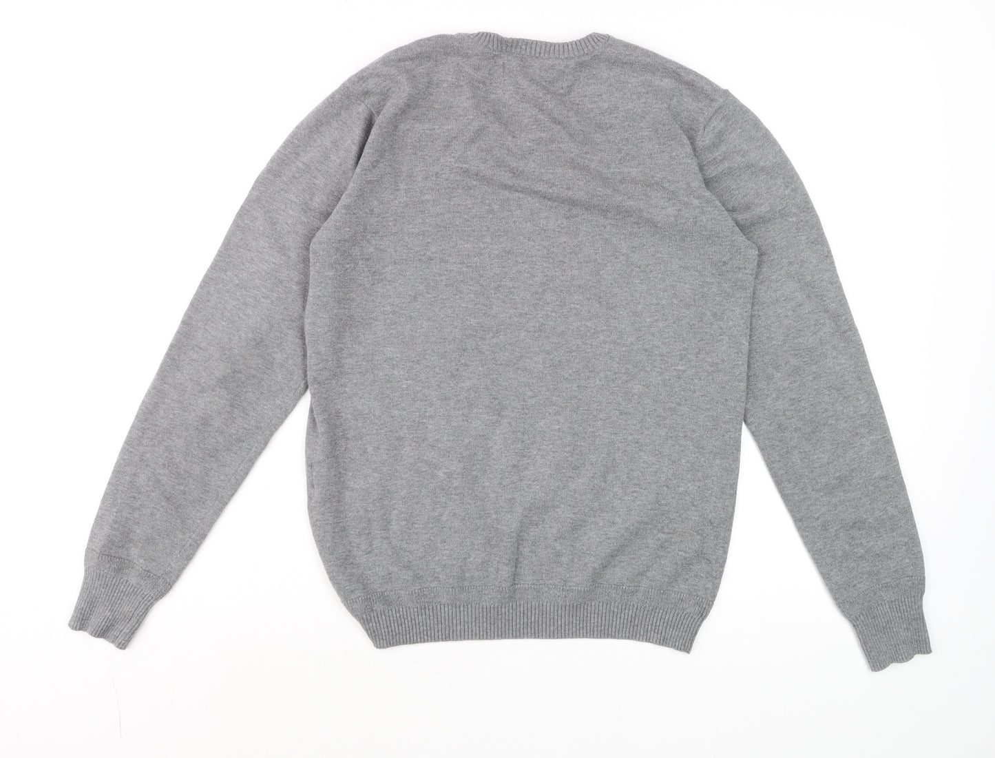 Levi's Men's Grey Slim Fit V-Neck Cotton Jumper Size S