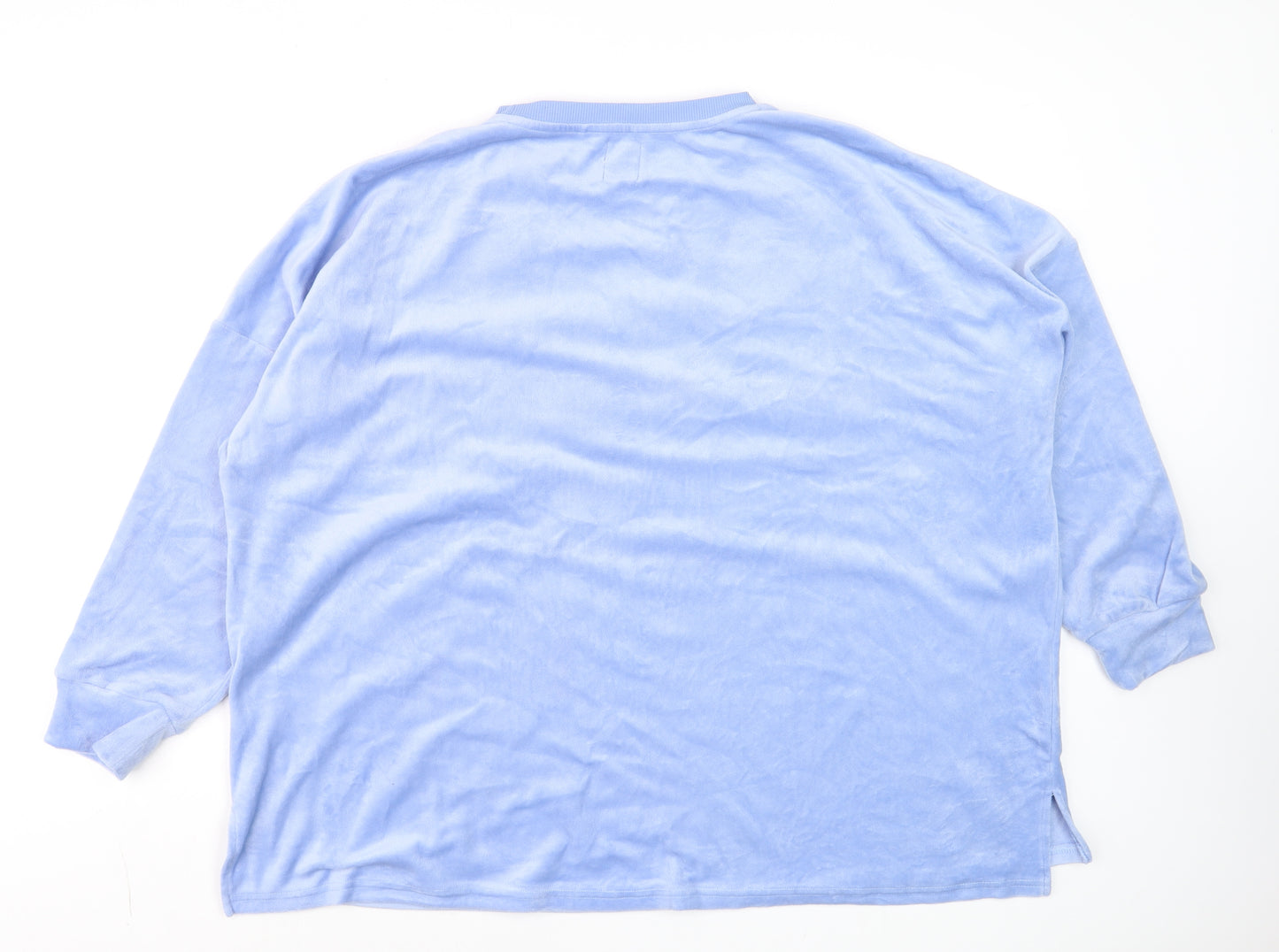 Disney Winnie the Pooh Brunch Club Blue Velour Sweatshirt Womens L Primark