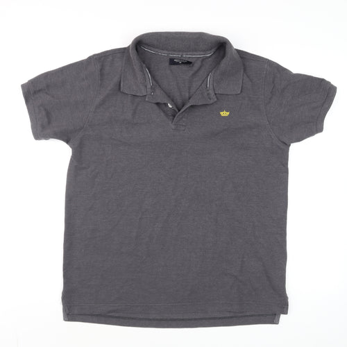 Industrialize Men's Grey Cotton Blend Short Sleeve Polo Shirt M