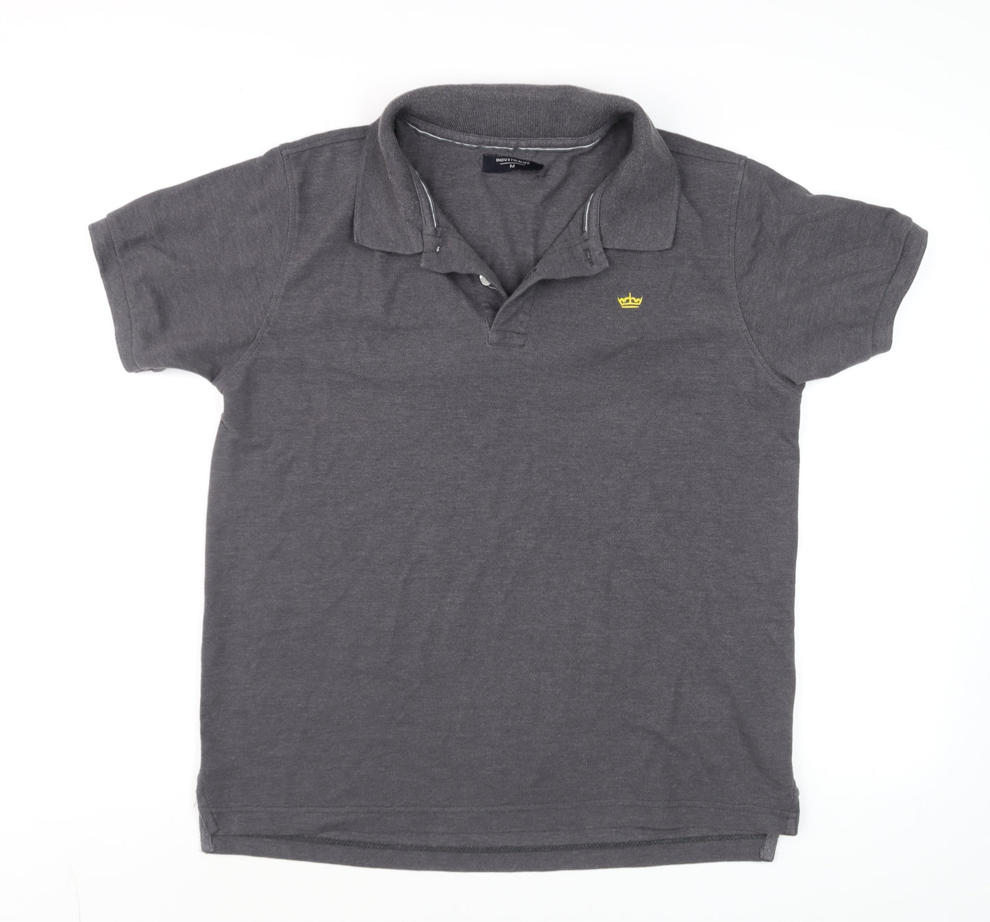Industrialize Men's Grey Cotton Blend Short Sleeve Polo Shirt M