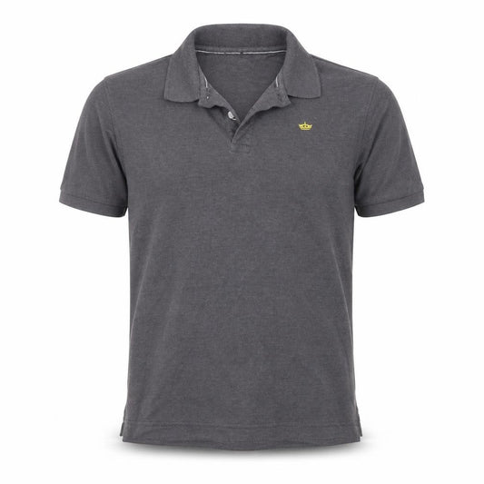 Front view of Industrialize Men's Grey Cotton Blend Short Sleeve Polo Shirt M