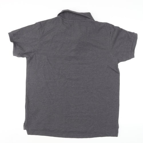 Industrialize Men's Grey Cotton Blend Short Sleeve Polo Shirt M