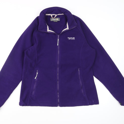 Regatta Women Purple Full Zip Fleece Sweatshirt UK 16 Outdoor Warm Layer