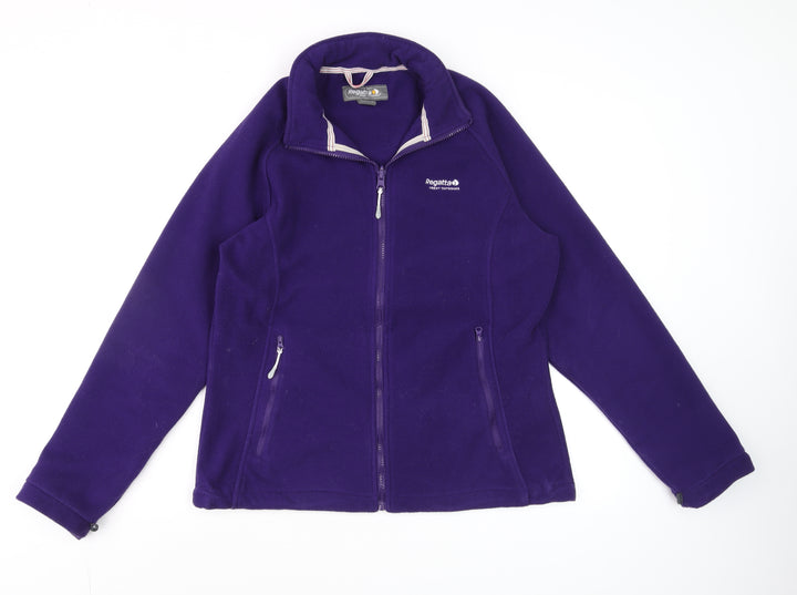 Regatta Women Purple Full Zip Fleece Sweatshirt UK 16 Outdoor Warm Layer
