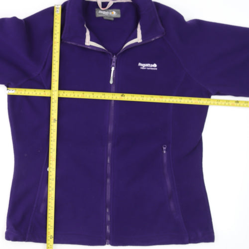 Regatta Women Purple Full Zip Fleece Sweatshirt UK 16 Outdoor Warm Layer