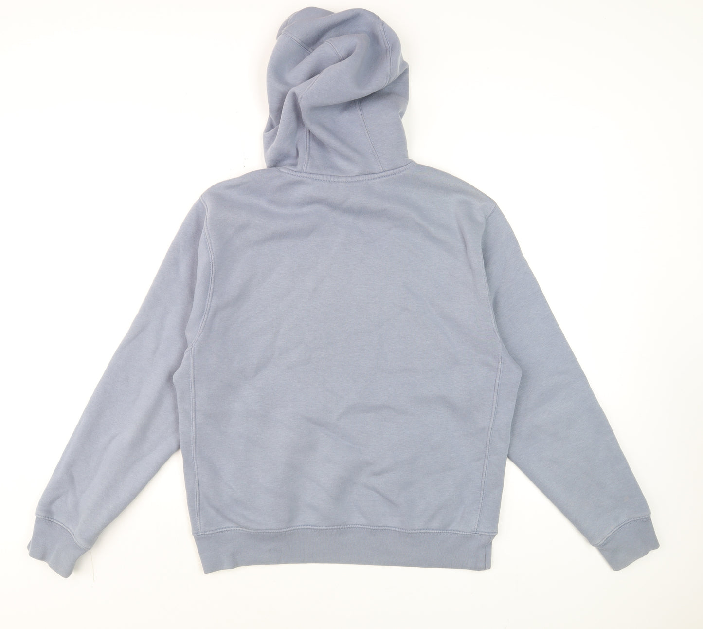 Nike Men Blue Pullover Hoodie S Fleece Logo Drawstring Regular Fit