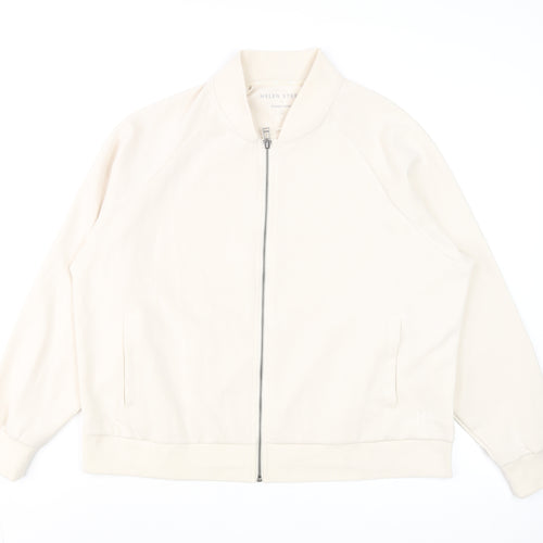 Helen Steele Women's Beige Bomber Jacket Size L Lightweight Casual Zip Up