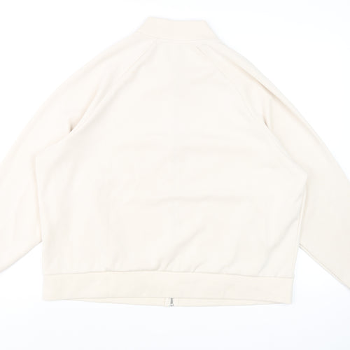 Helen Steele Women's Beige Bomber Jacket Size L Lightweight Casual Zip Up