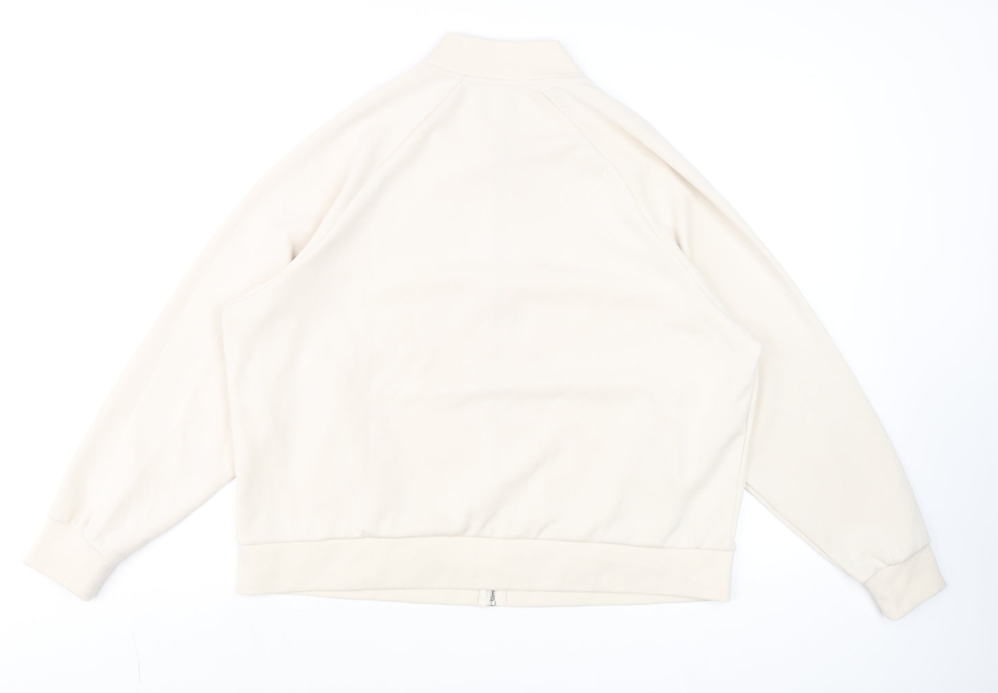 Helen Steele Women's Beige Bomber Jacket Size L Lightweight Casual Zip Up