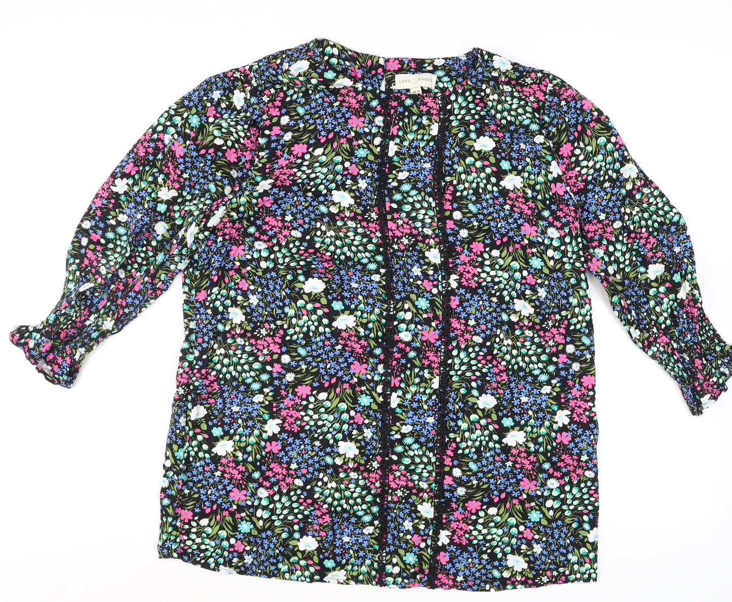 Love & Rose Womens Multicoloured Floral Tunic Blouse UK 14