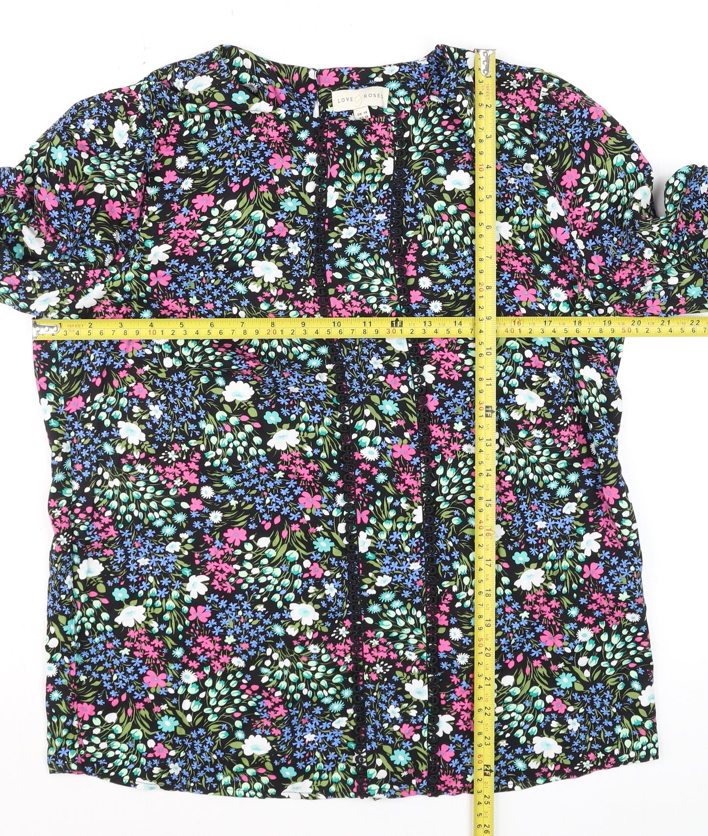 Love & Rose Womens Multicoloured Floral Tunic Blouse UK 14