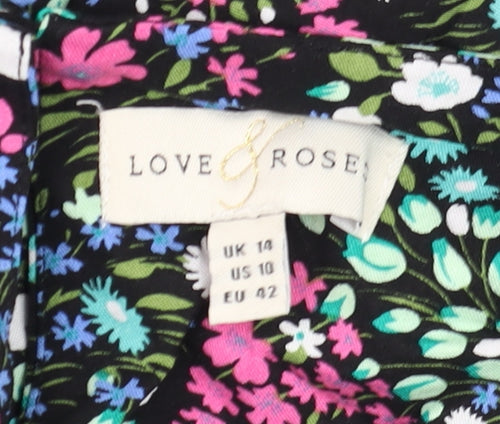 Love & Rose Womens Multicoloured Floral Tunic Blouse UK 14
