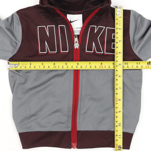 Nike Unisex Baby Grey Track Jacket 18 Months Colourblock Zip-Up