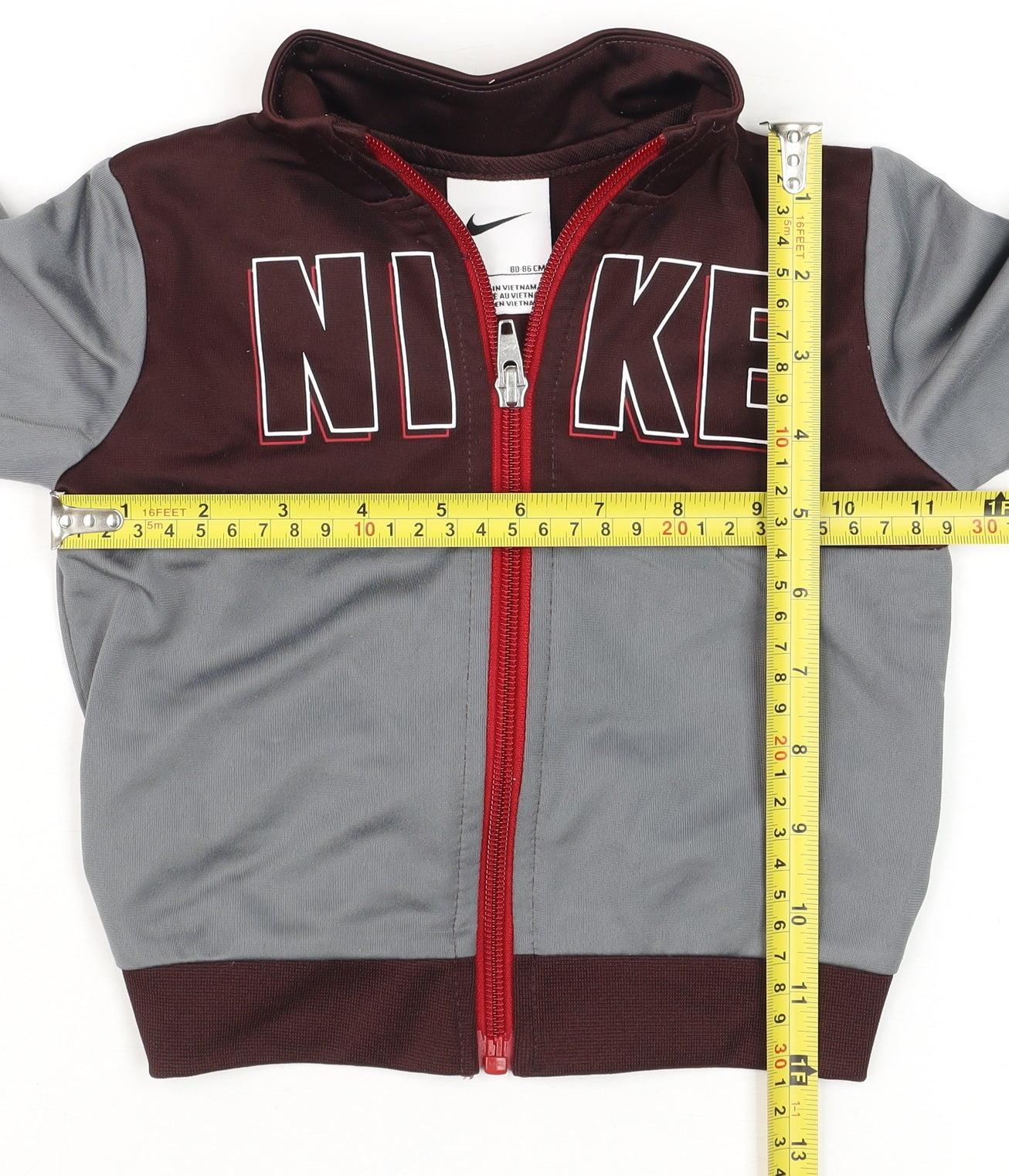 Nike Unisex Baby Grey Track Jacket 18 Months Colourblock Zip-Up