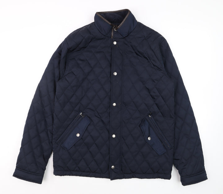 Dunnes Stores Men's Navy Quilted Mid-Length Polyester Jacket M