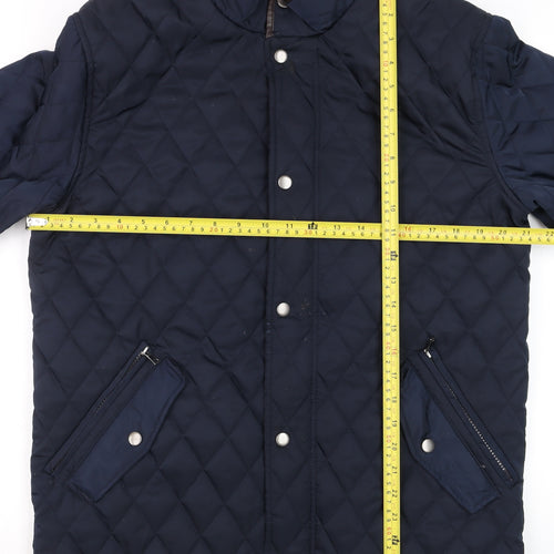 Dunnes Stores Men's Navy Quilted Mid-Length Polyester Jacket M