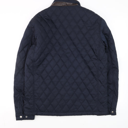 Dunnes Stores Men's Navy Quilted Mid-Length Polyester Jacket M