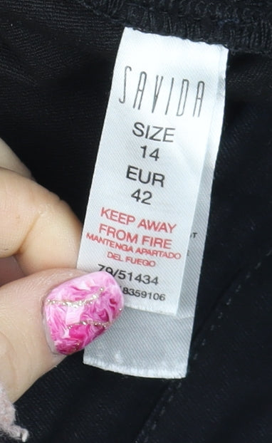 Savida Women's Black Skinny Stretch Jeans Size 14