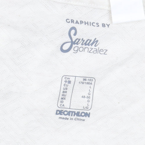 Decathlon Men's Beige Aztec Graphic Crew Neck T-Shirt Size L