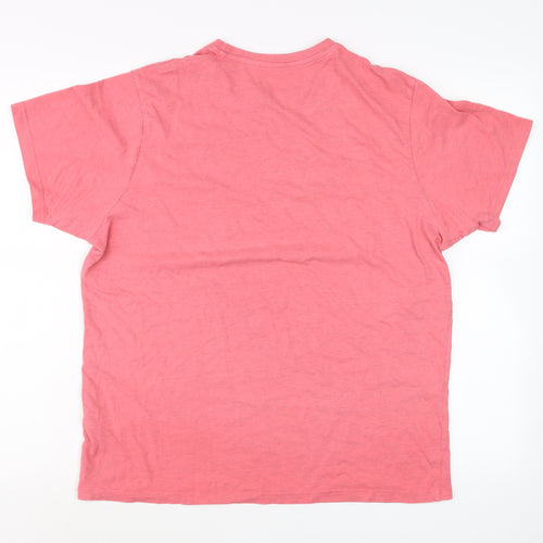 Dunnes Stores Men's Pink Sunset Wanderer Regular Fit Cotton T-Shirt M