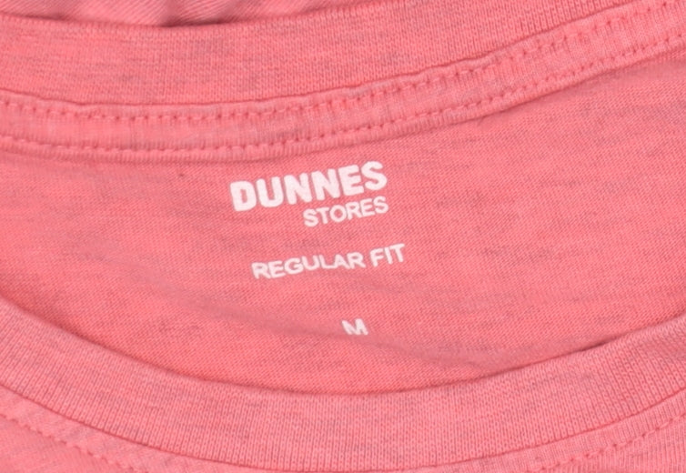 Dunnes Stores Men's Pink Sunset Wanderer Regular Fit Cotton T-Shirt M