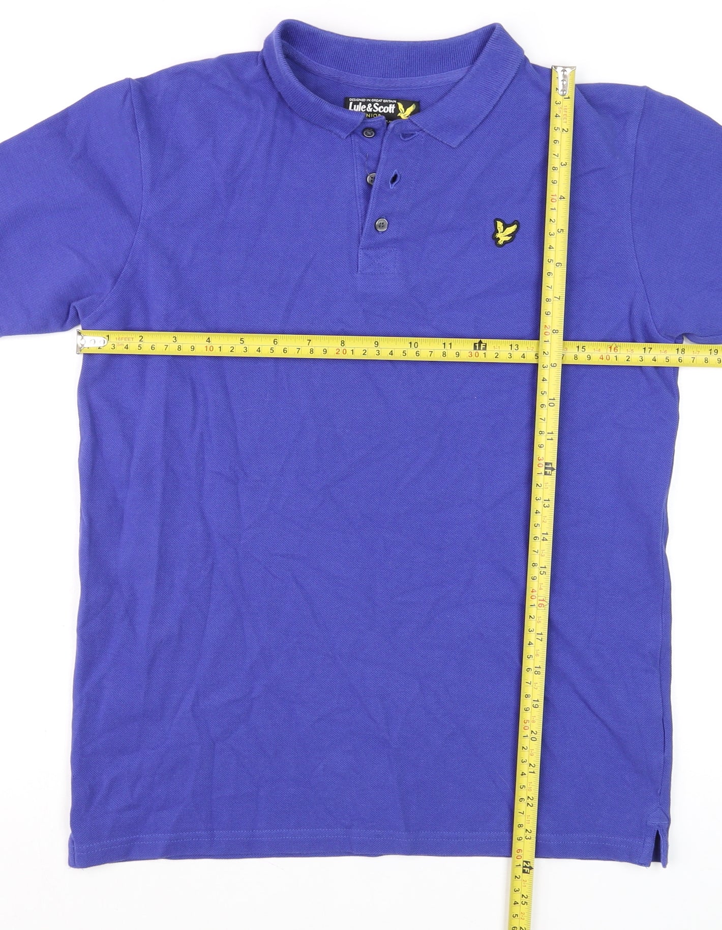 Lyle & Scott Junior Blue Cotton Polo Shirt 14 Years Regular Fit