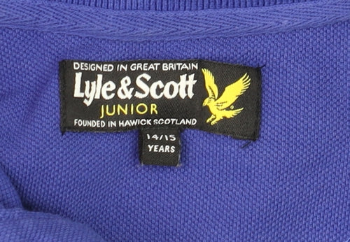 Lyle & Scott Junior Blue Cotton Polo Shirt 14 Years Regular Fit