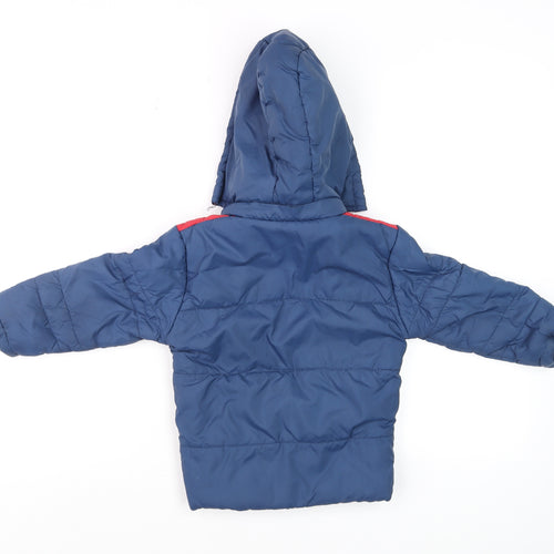 Fort Collins Boys Blue & Red Hooded Puffer Jacket 2-3 Years Winter Coat